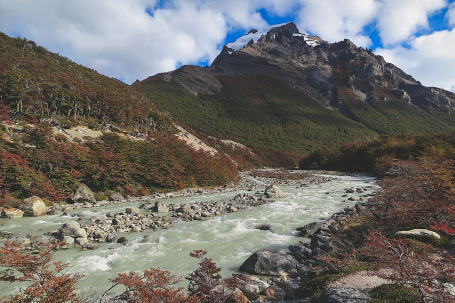 river, stream, water, rocks, mountains, hills, valleys, nature, HD wallpaper
