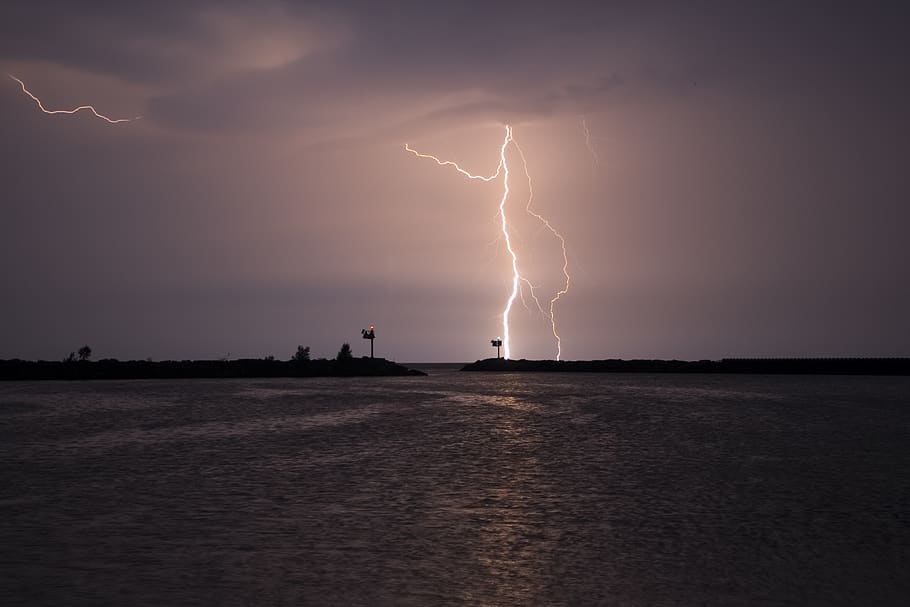 storm, weather, bolt, thunder, sky, lightning, thunderstorm HD wallpaper