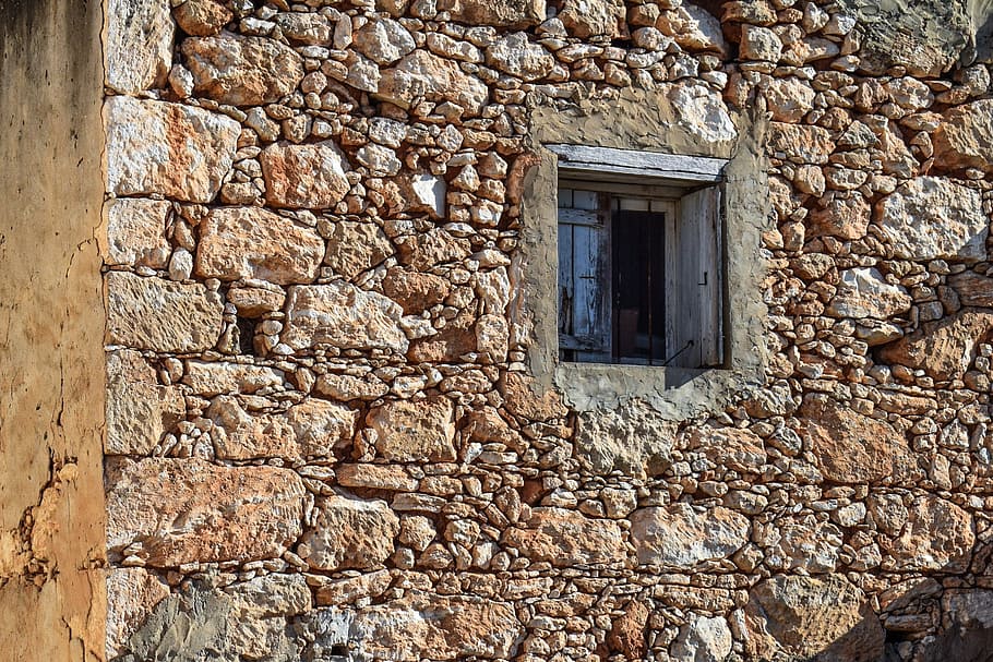 Wall, Stone, Window, Old House, stone wall, rough, traditional HD wallpaper