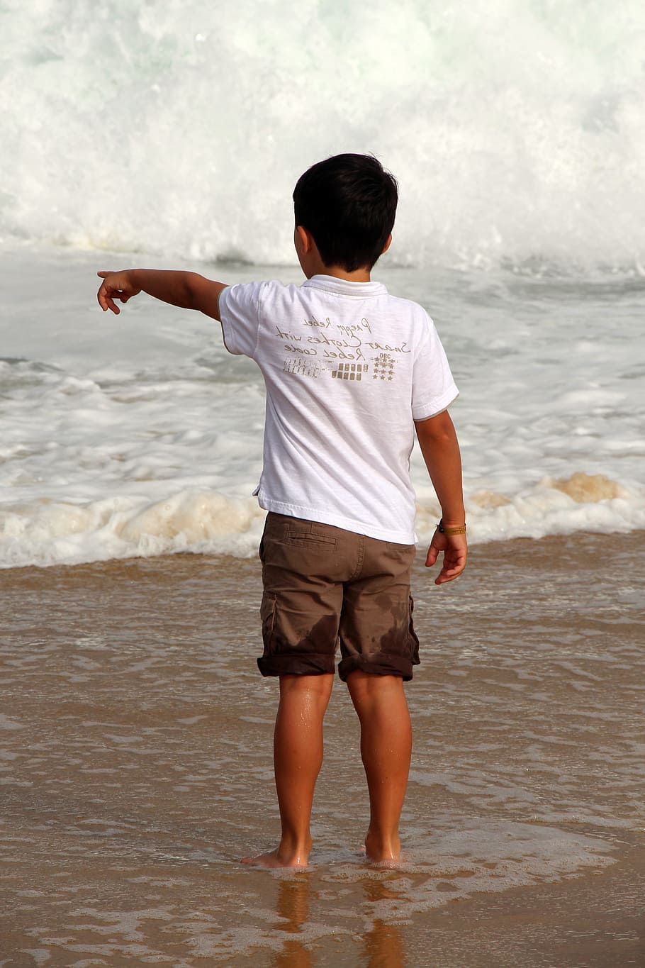 ocean, beach, child, water, childhood, land, sea, real people HD wallpaper