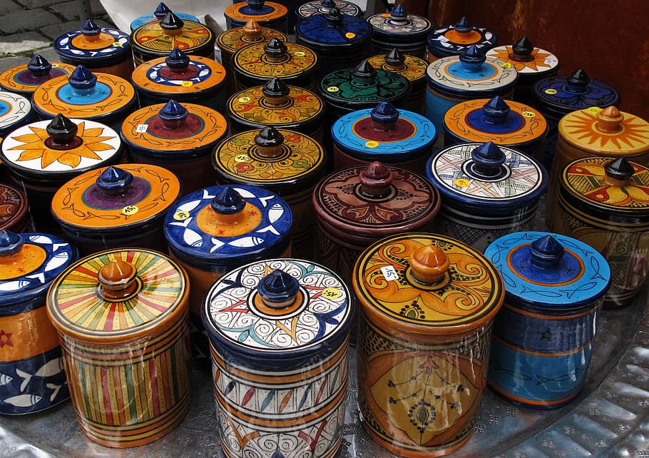 ceramic, cans, tableware, africa, painted, decorative, porcelain box HD wallpaper
