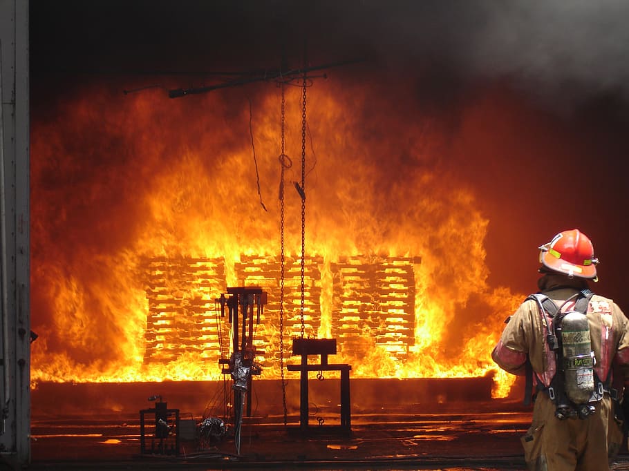 firefighter, training, live, controlled, protection, danger HD wallpaper