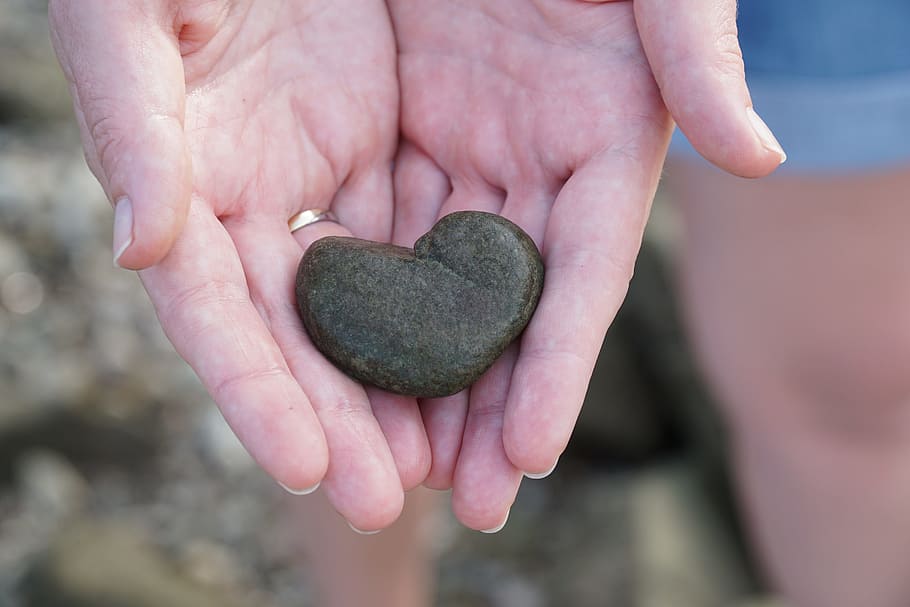 HD wallpaper: heart, stone, hands, love, stone heart, nature, sand, summer.