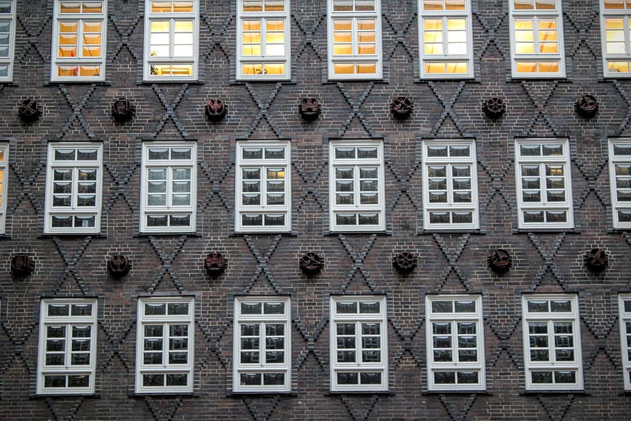 Hamburg, Building, Window, Brick, chile-house, office building HD wallpaper