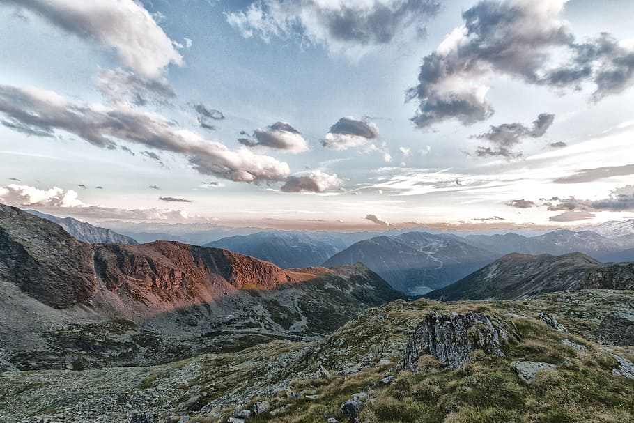landscape, mountains, nature, sky, altitude, beautiful, clouds HD wallpaper