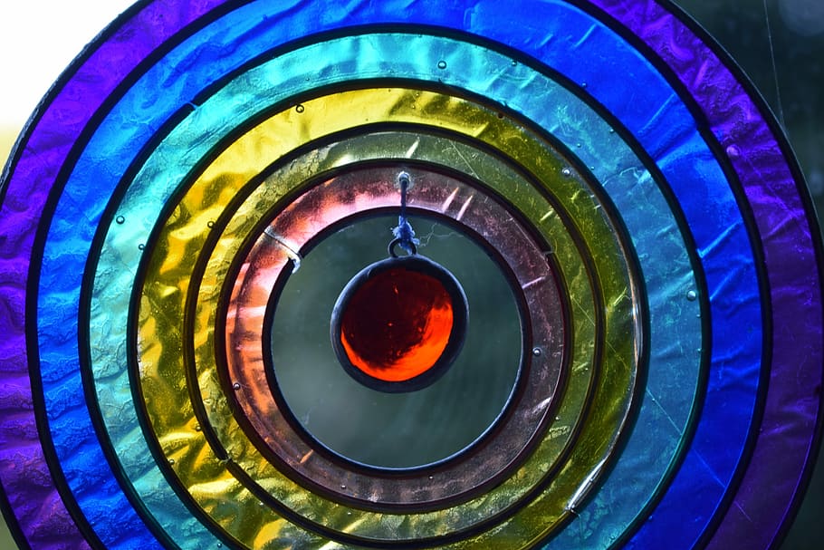 Window, Rainbow, Circle, multi colored, abstract, close-up HD wallpaper