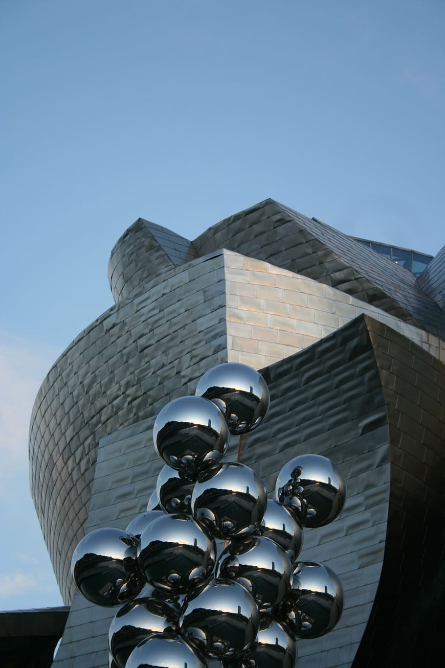 spain, bilbao, guggenheim, low angle view, blue, built structure HD wallpaper