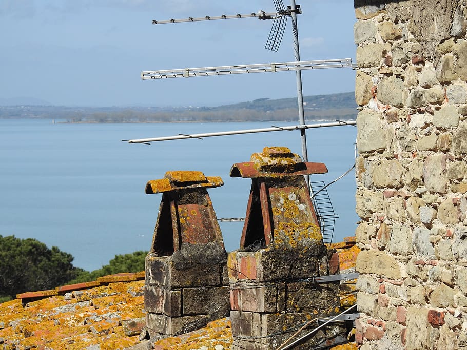 roofs, fireplaces, day, nature, architecture, no people, water HD wallpaper