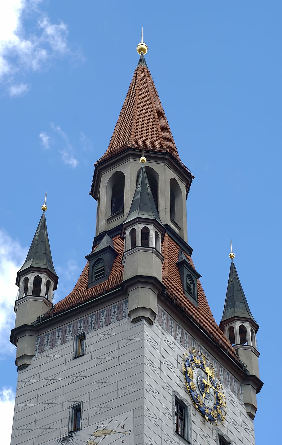 Clock Tower, Tower, Clock, Munich, Architecture, germany, bavaria HD wallpaper