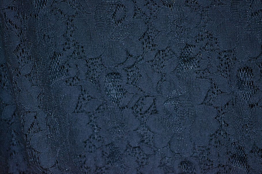 black, floral, textile, lace, blue, vintage, fabric, texture, HD wallpaper