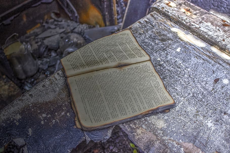 fire, building, an abandoned, book, the ruins of the, russia HD wallpaper