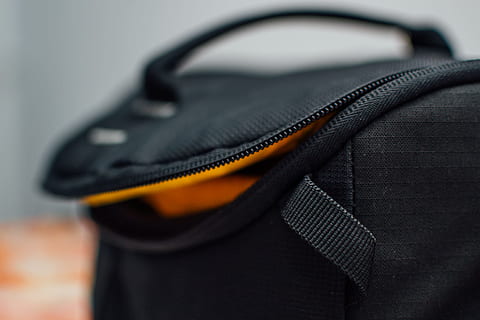 Black Soft Bag, close-up, macro, zip, zipper, black color, clothing HD wallpaper