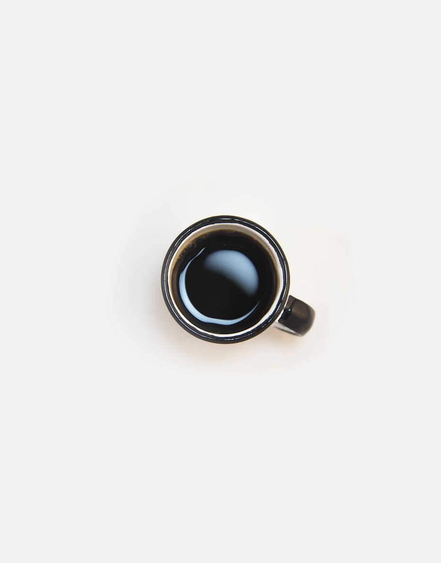 Minimalistic coffee, black coffee, drink, simplistic, cup, espresso