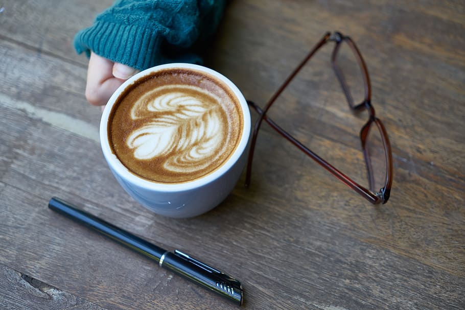 coffee, latte, morning, photo, good morning, brown, wake, macro, HD wallpaper