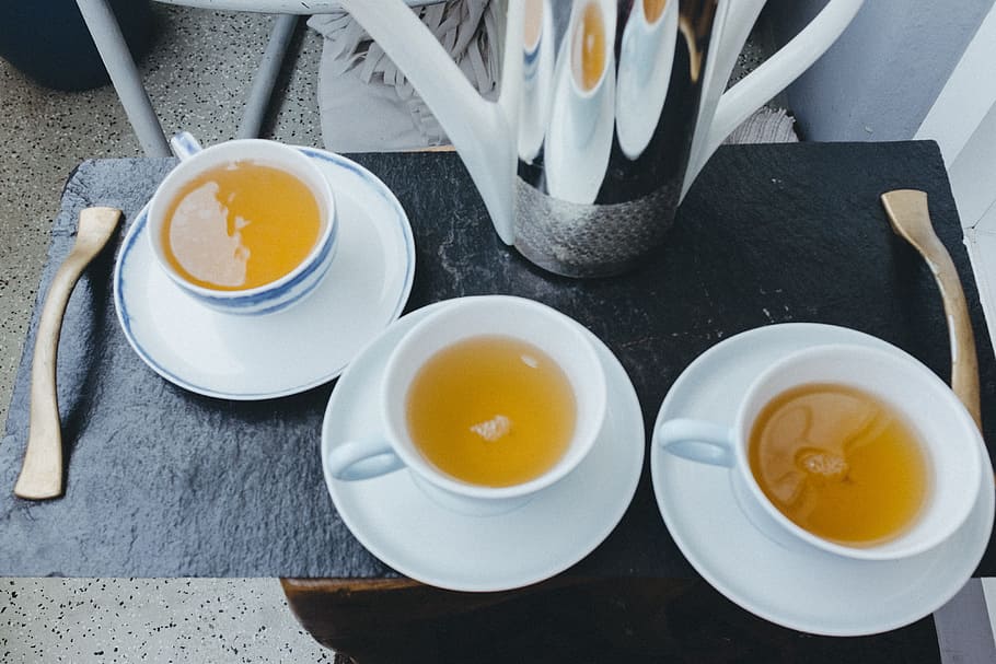 Freshly brewed tea, food and Drink, cup, breakfast, spoon, morning HD wallpaper