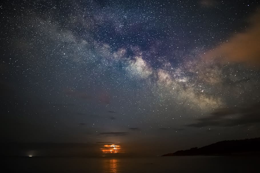 time lapse photography of sky, Nature, Landscape, Milky Way, astrophotography