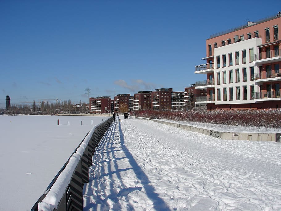 Snow, Away, White, Blue, Winter, cold temperature, building exterior HD wallpaper