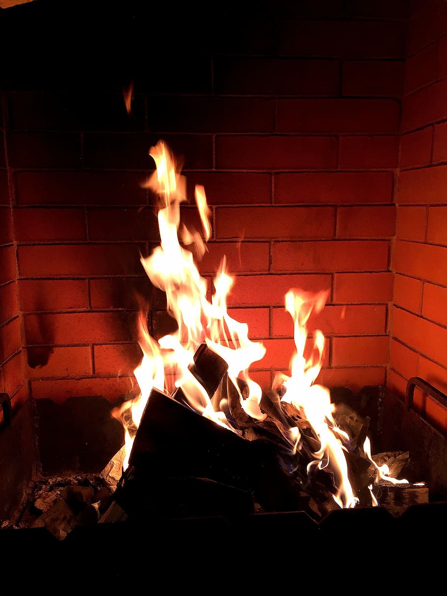 Fire, Heat, Flame, Fireplace, Burn, Oven, fire - natural phenomenon, HD wallpaper