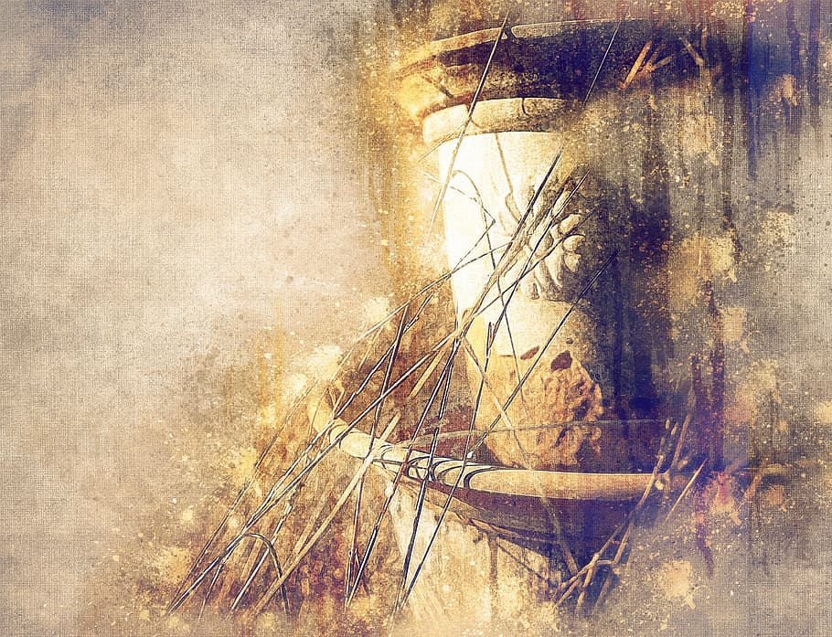 old, pot, authentic, art, sketch, occitan, flower, plant, textured HD wallpaper