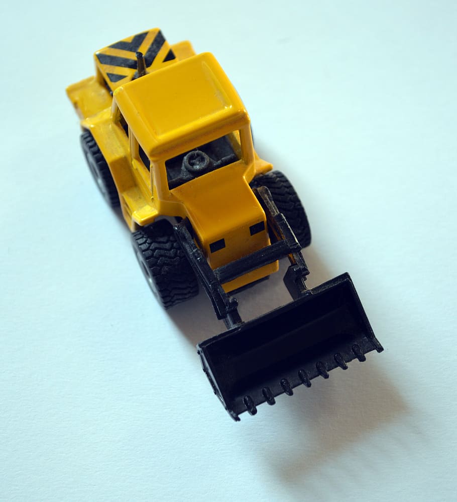 backhoe, backhoe loader, toy, miniature, figurine, small cars HD wallpaper