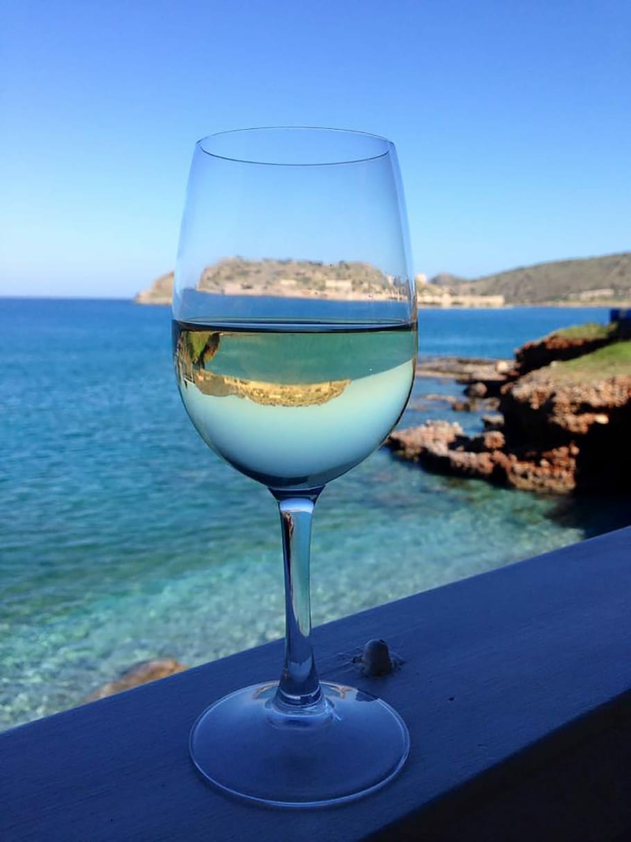 Wine, Glass, Spinalonga, Crete, Greece, alcohol, wineglass HD wallpaper