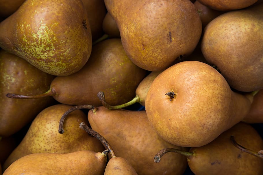 pear, market, food, fruit, organic, healthy, yellow, sweet, HD wallpaper