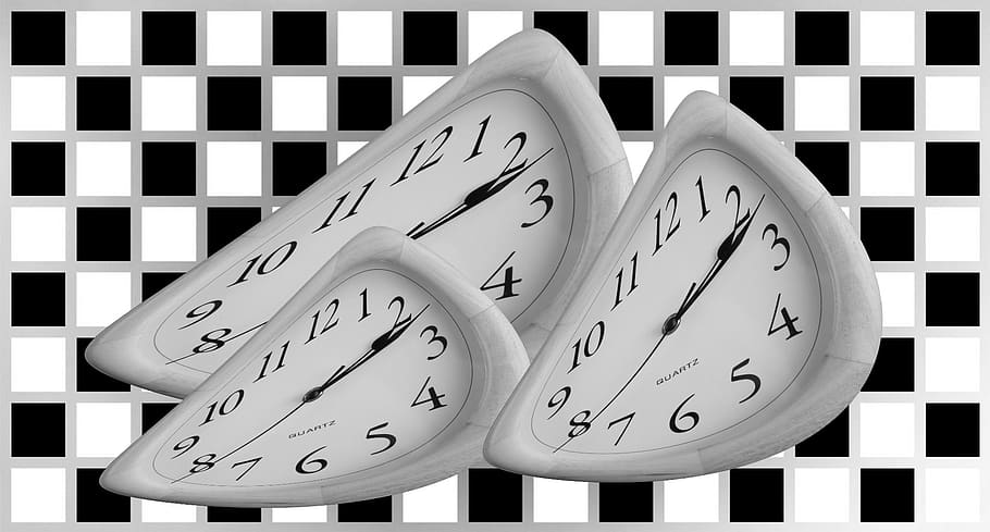 time, clock, hour, minute, second, white, black, chess board, HD wallpaper
