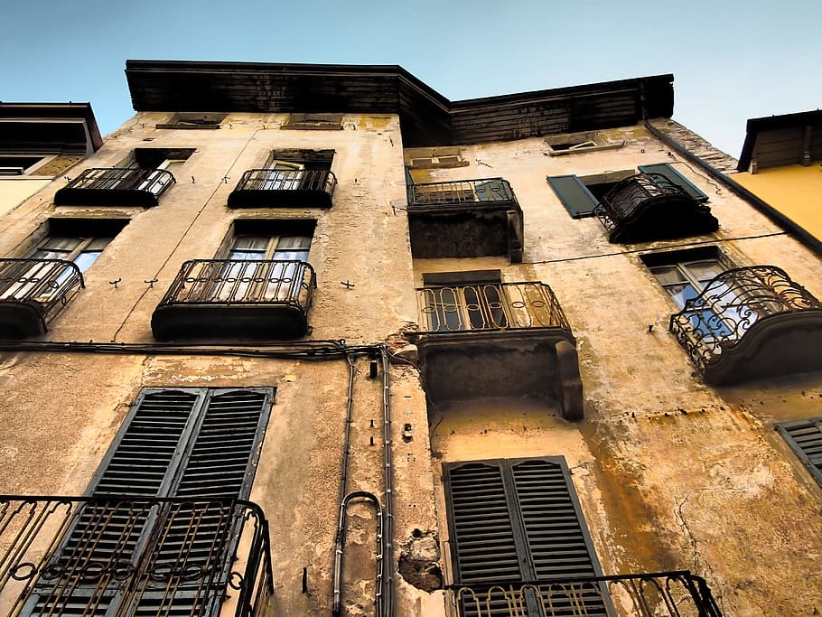 Como, Italy, Balcony, Facade, building exterior, architecture HD wallpaper