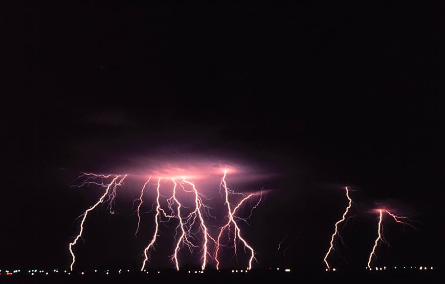 thunder storm illustration, norman, oklahoma, lightning, dangerous, HD wallpaper