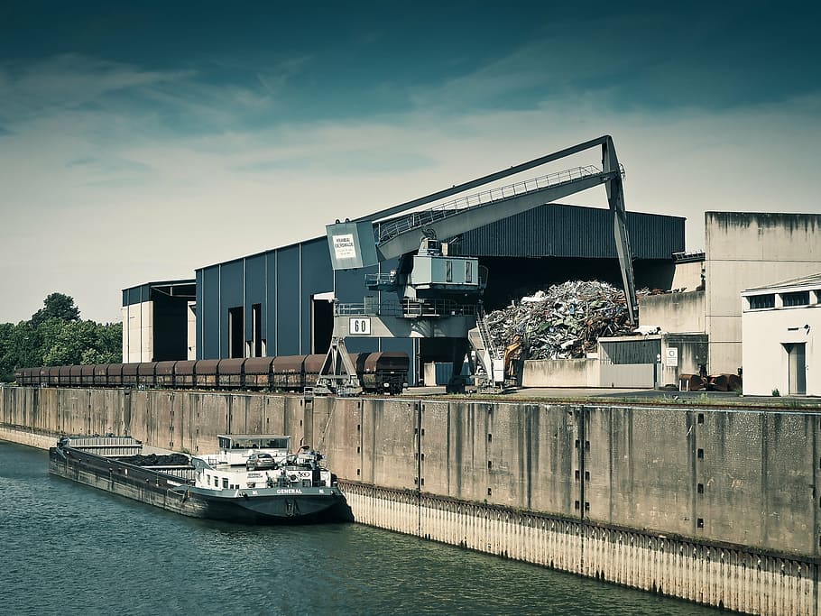 port, ship, freighter, shipping, transport, charge, water, river HD wallpaper