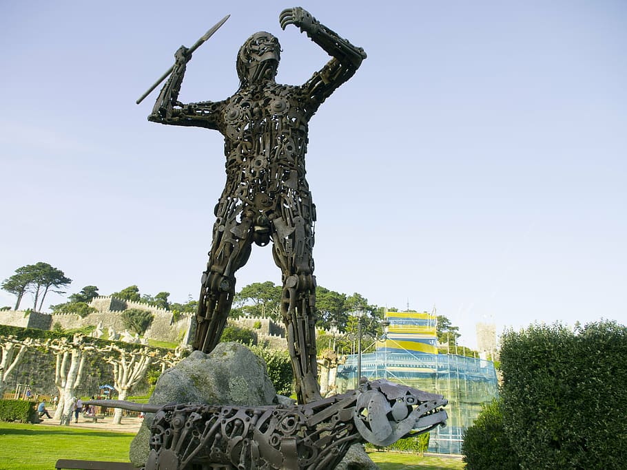 baiona, paque, statue, history, architecture, sculpture, monument HD wallpaper