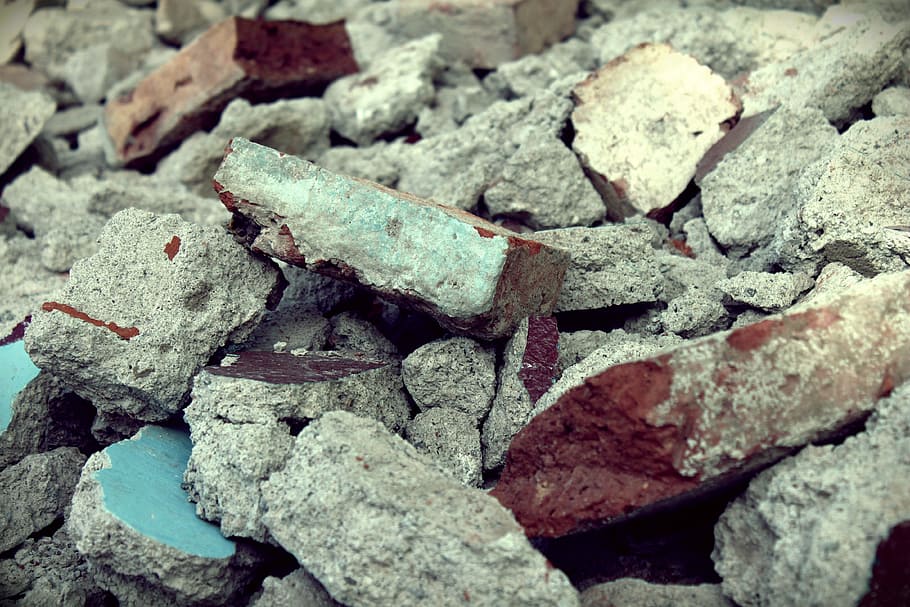 pile of stones in closeup photography, Brick, Rubble, Debris HD wallpaper
