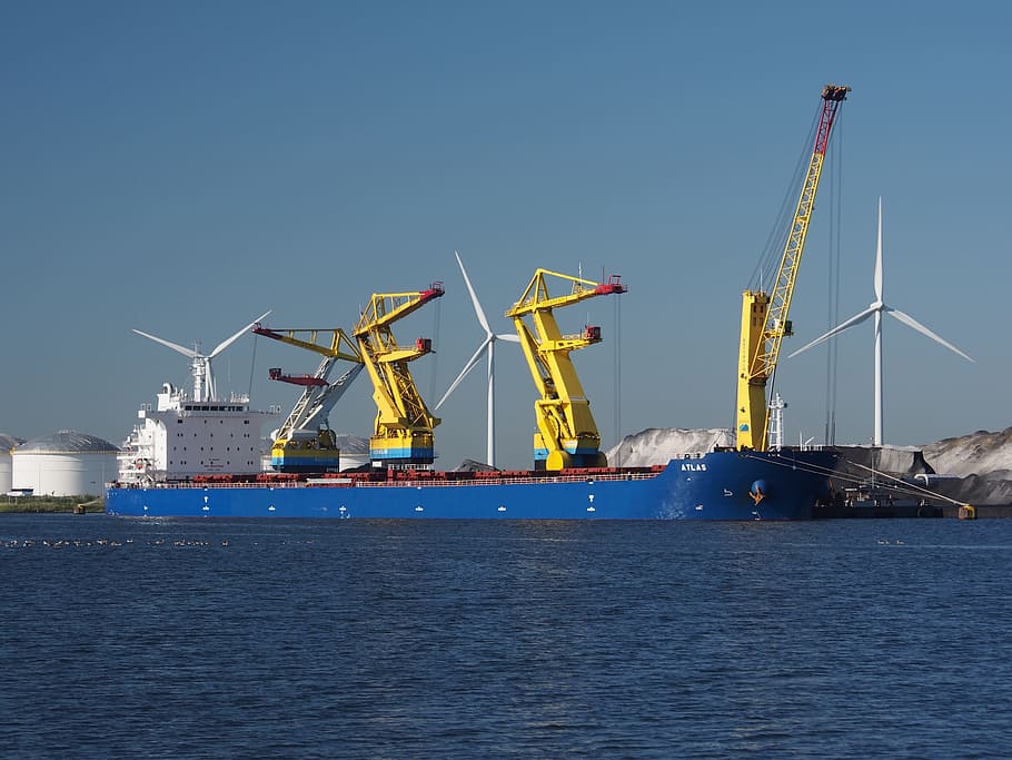 Atlas, Harbor, Amsterdam, Ship, Vessel, logistics, transportation