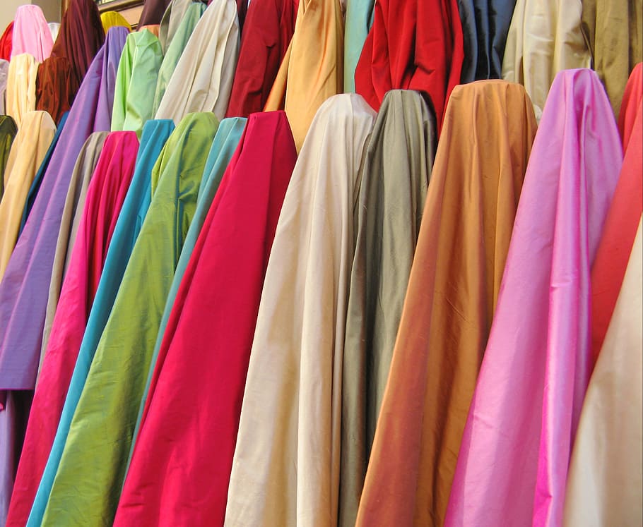 Fabrics, Silky, Colors, clothing, textile, multi Colored, fashion, HD wallpaper