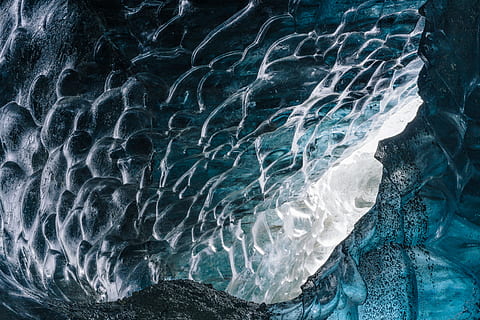 sea waves digital wallpaper, Jokulsarlon, Ice Caves, cold, glacier HD wallpaper