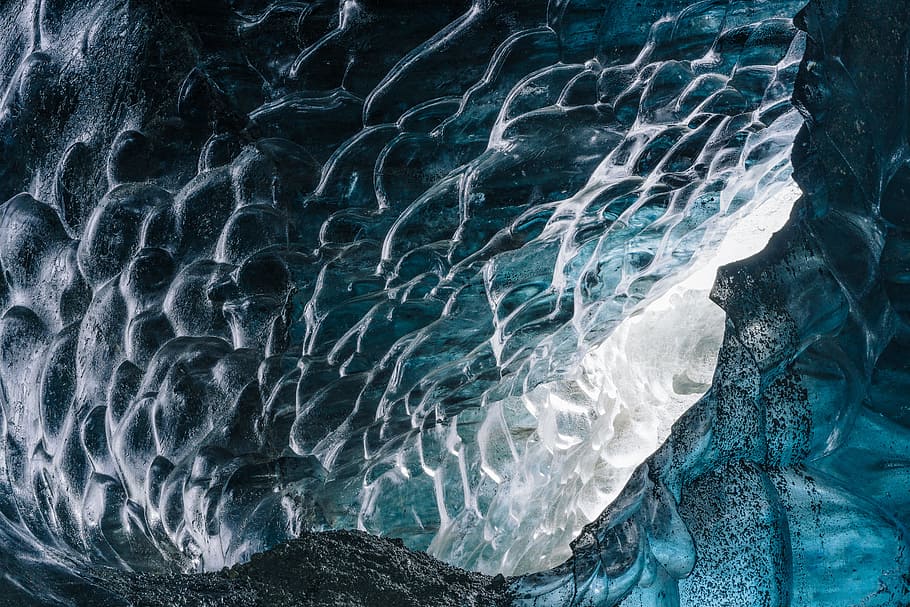 sea waves digital wallpaper, Jokulsarlon, Ice Caves, cold, glacier HD wallpaper