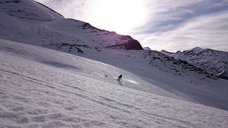 mountain, ski, sun, snow, winter, sport, cold temperature, winter sport HD wallpaper
