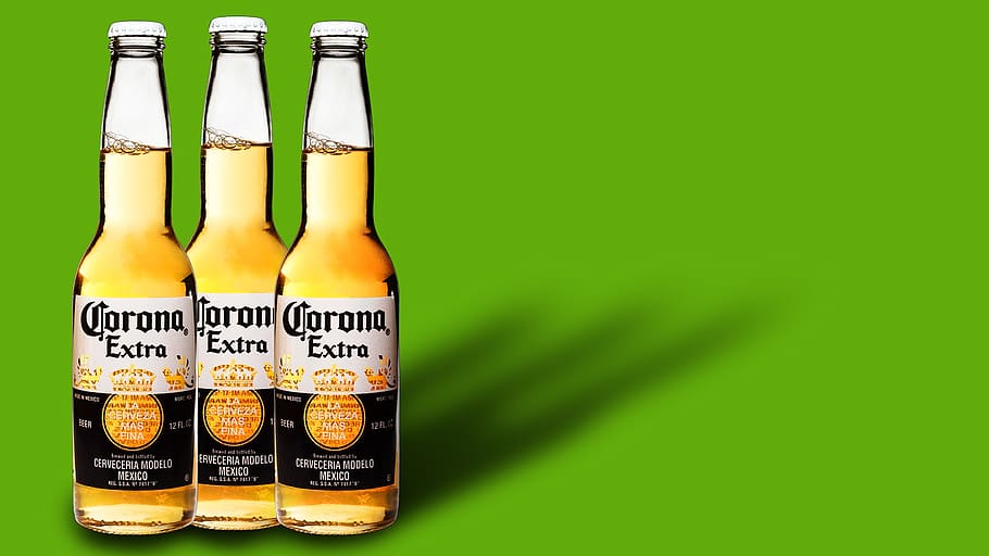 corona, mexican beer, glass, drink, refreshment, bottle, container, HD wallpaper