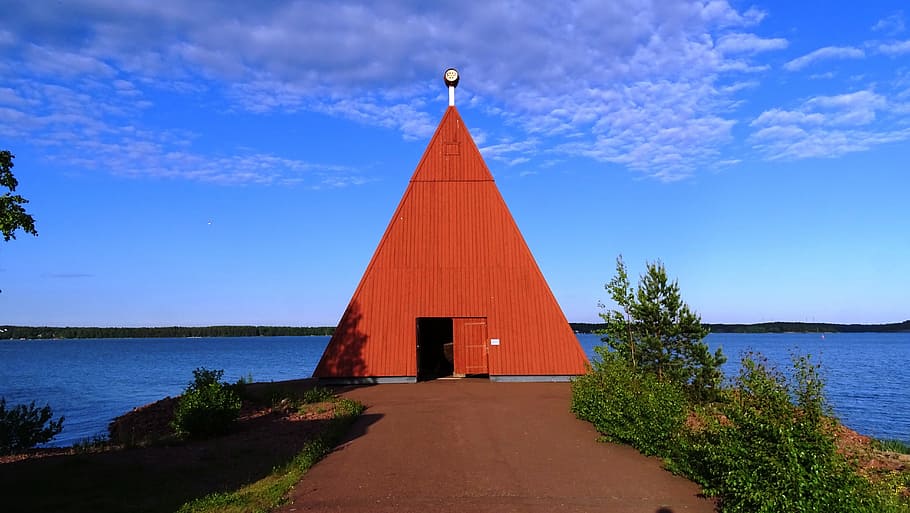 aland, baltic sea, mariehamn, island, finland, pyramid, sky, HD wallpaper
