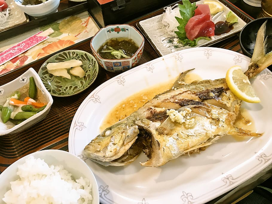Fish, Table D'Hote, Set, Meal, fish set meal, seafood, food and drink HD wallpaper