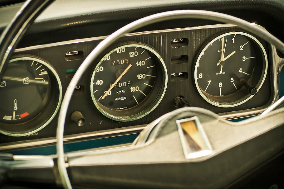 auto, dashboard, steering wheel, oldtimer, vehicle, classic HD wallpaper