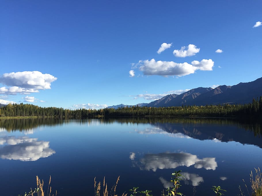 yukon territory, nature, lake, reflection, canada, sky, cloud - sky HD wallpaper