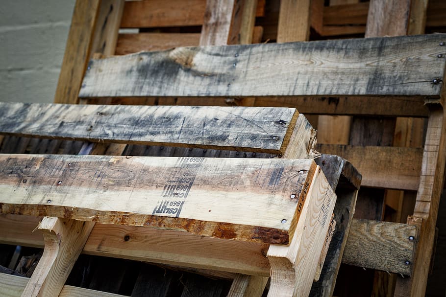 pallets, wood, stacked, wood - material, no people, day, plank HD wallpaper