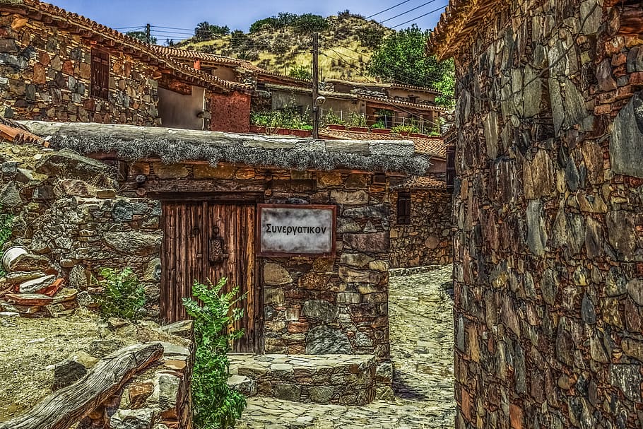 cyprus, fikardou, village, medieval, unesco world heritage, HD wallpaper