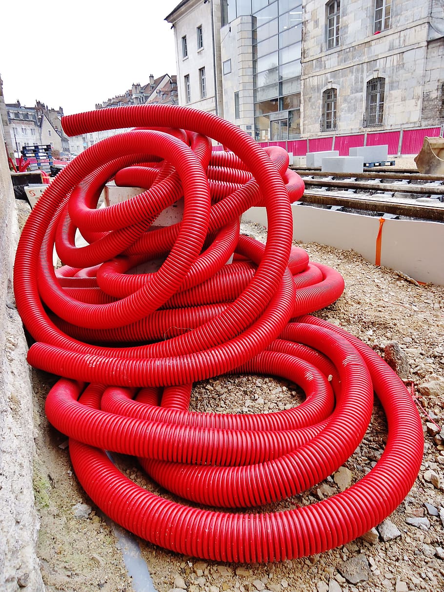 Hose, Work, red, building exterior, architecture, built structure HD wallpaper