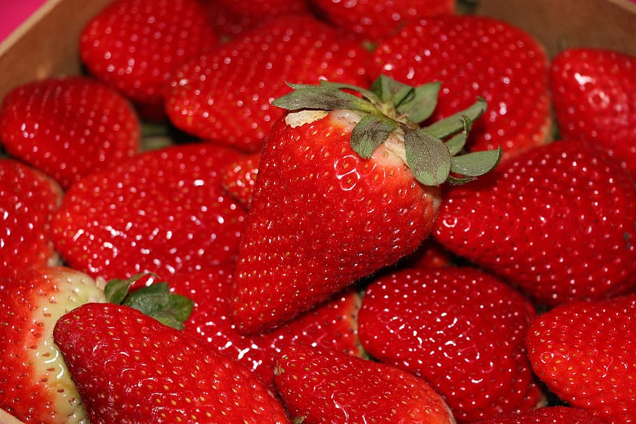 Strawberry, Fruit, Dessert, red, healthy eating, food and drink HD wallpaper