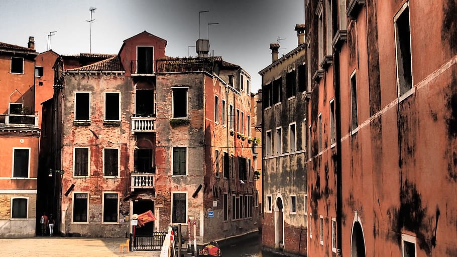 venice, facade, sky, colorful, architecture, italy, historically HD wallpaper