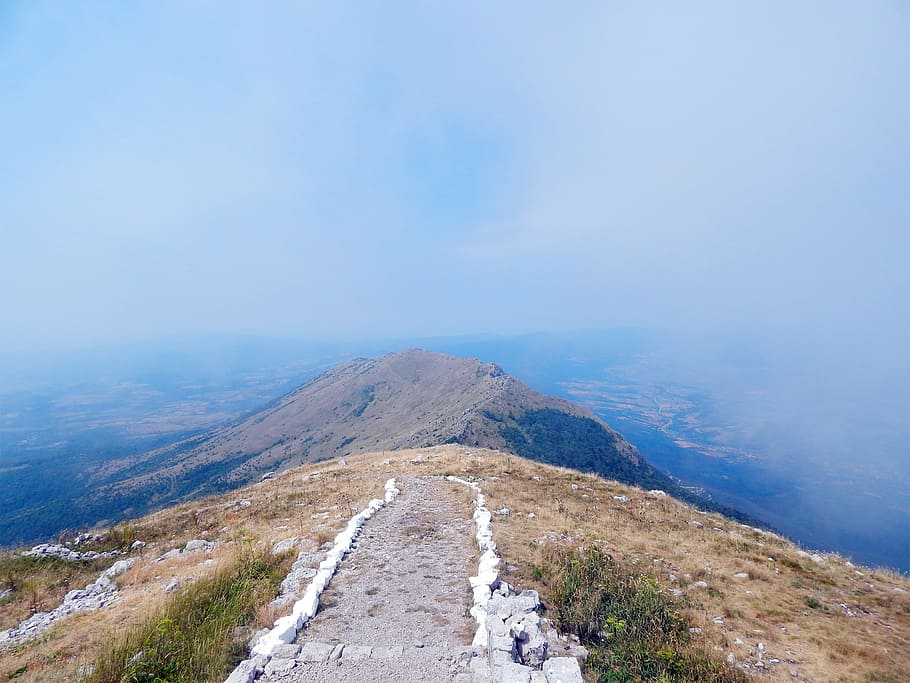 Rtanj, Mountain, Path, Hiking, hiking trail, sky, landscape, HD wallpaper