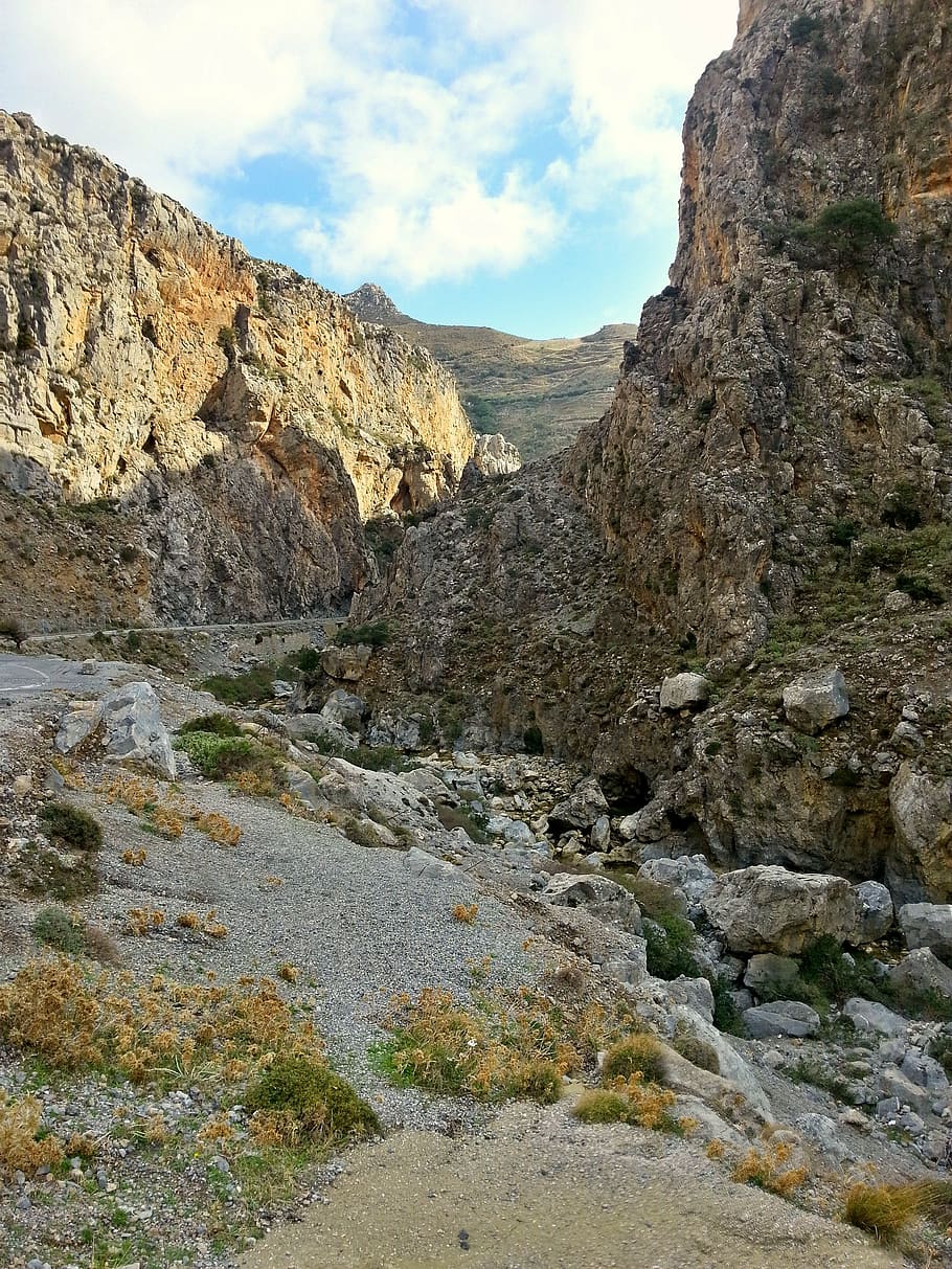 greece, crete, landscape, nature, mountain, rock - Object, outdoors HD wallpaper