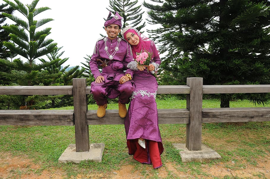 Wedding, Romance, happy, together, marriage, couple, traditional clothing HD wallpaper